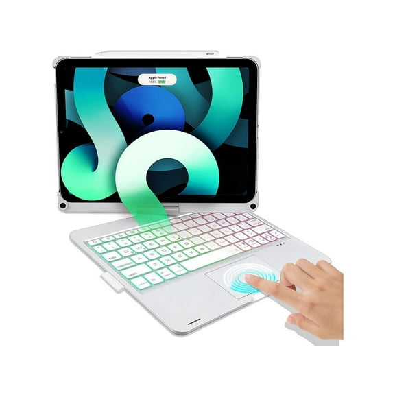 Touchpad Keyboard Case for iPad Air 5 10.9 inch 2022 / iPad Air 4 10.9 inch 2020 / iPad Pro 11 2021/2020/2018 with Multi-Touch Trackpad / Pencil Holder, 360° Rotatable,7 Color Backlit