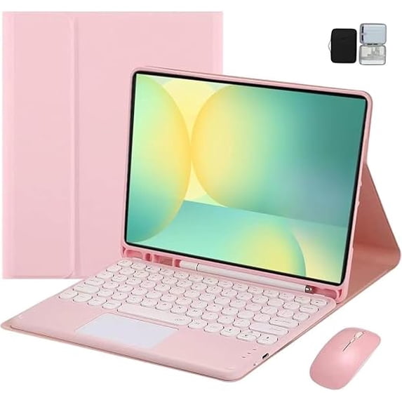 Touchpad Keyboard Case with Mouse & Stylus Slot for Lenovo Yoga Tab 11.1" (2025),Pink