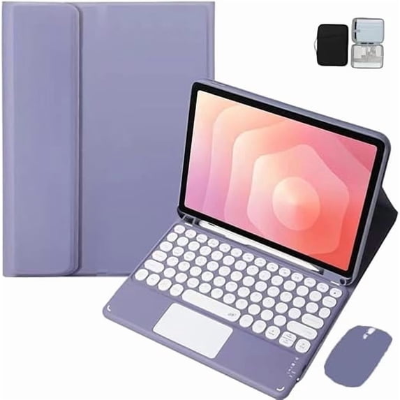 Touchpad Keyboard Case with Mouse & Stylus Slot for Lenovo Yoga Tab 11.1" (2025),Purple