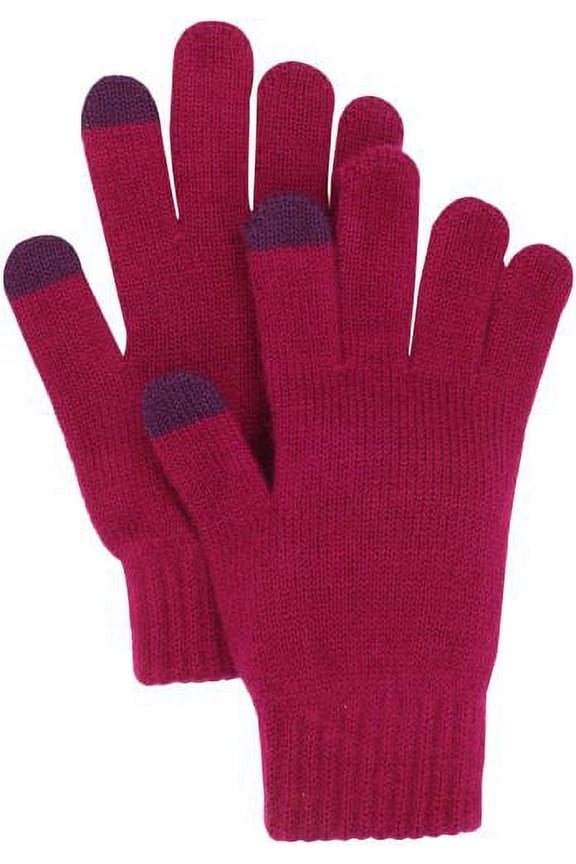 Women's Solid Touchpoint Glove, Mulberry, One Size