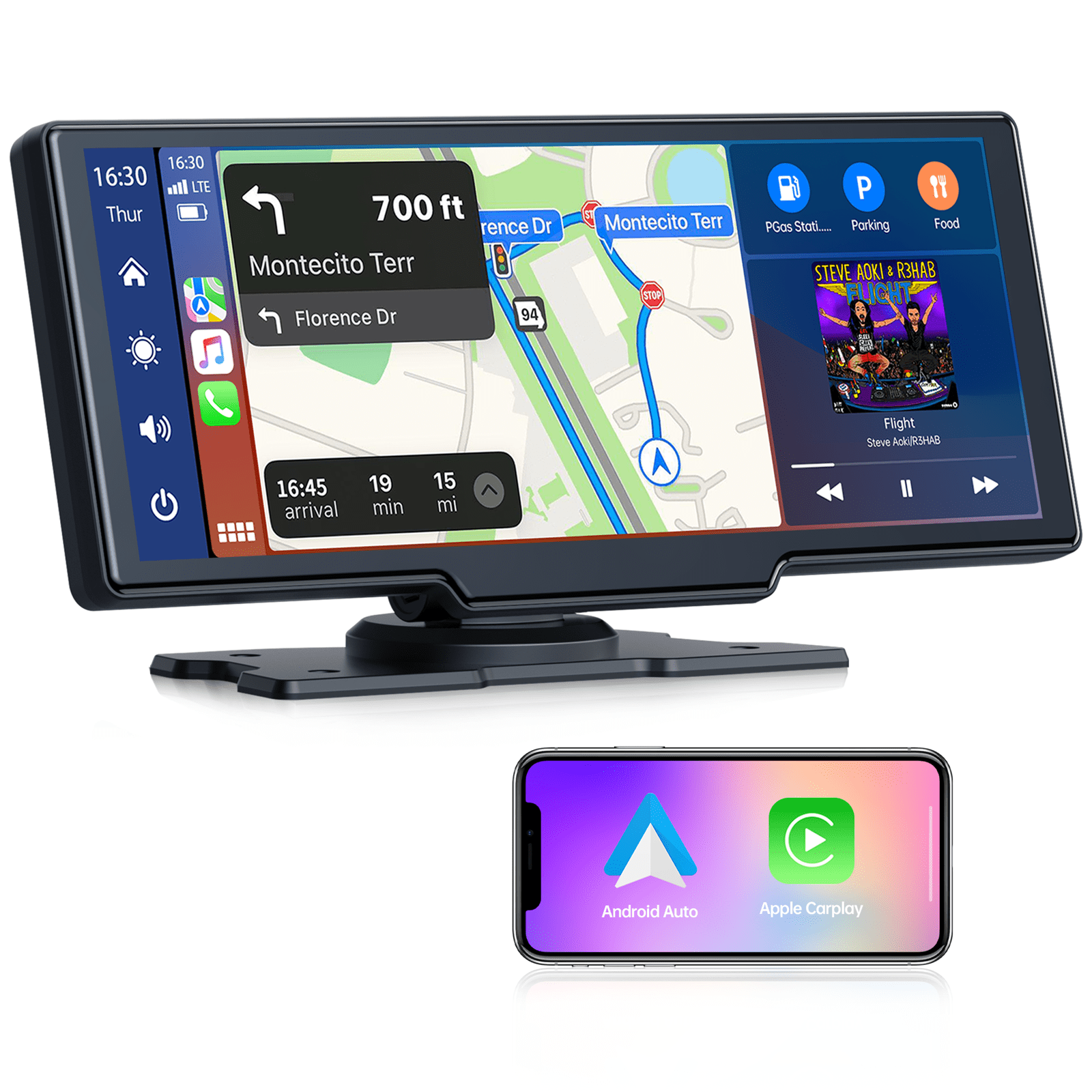 Touchscreen Car Stereo for Apple Wireless Carplay Android Auto, 9.26 Inch  GPS Navigation for Car, Car Audio Radio Receiver with Voice Control,  Bluetooth, GPS, Siri Assistant,Multimedia Player 