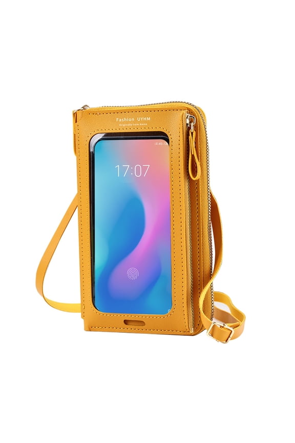 Touchscreen Crossbody Phone Bag with Clear Screen Pocket, Wallet with Card Slots & Coin Pocket, External USB Access, Lightweight Stylish Organizer