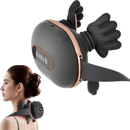 Touchscreen Electric Kneading Massage Pillow, 2000mAh Rechargeable with Heat, 3 Intensity Levels for Neck, Back & Shoulders