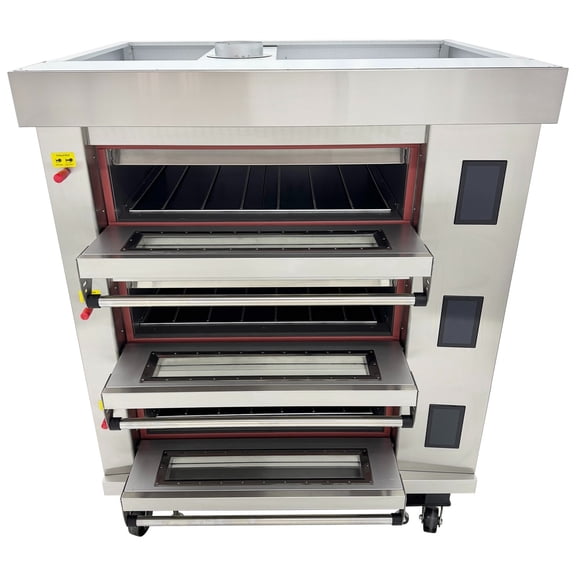 Touchscreen Electric Triple Pizza Oven 3 Layers 6 Trays Bakery Oven Baking Machine 220V 3PH