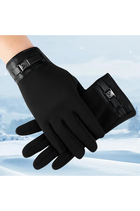 Touchscreen Gloves for Men and Women, Thermal Fleece Lined Windproof Anti-Slip Winter Gloves, Thin Lightweight Running Driving Fishing Gloves for All Season Outdoor Activities-Black