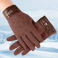 thumbnail image 1 of Touchscreen Gloves for Men and Women, Thermal Fleece Lined Windproof Anti-Slip Winter Gloves, Thin Lightweight Running Driving Fishing Gloves for All Season Outdoor Activities-Brown, 1 of 4
