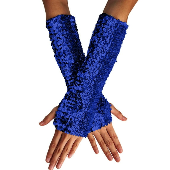 Touchscreen Gloves Stylish Glitter Gloves Sequin Long Gloves Fingerless Elastic Gloves Glitter Carnival Costumes For Women And Girls,Blue Mardi Gras Warm Hand Socks