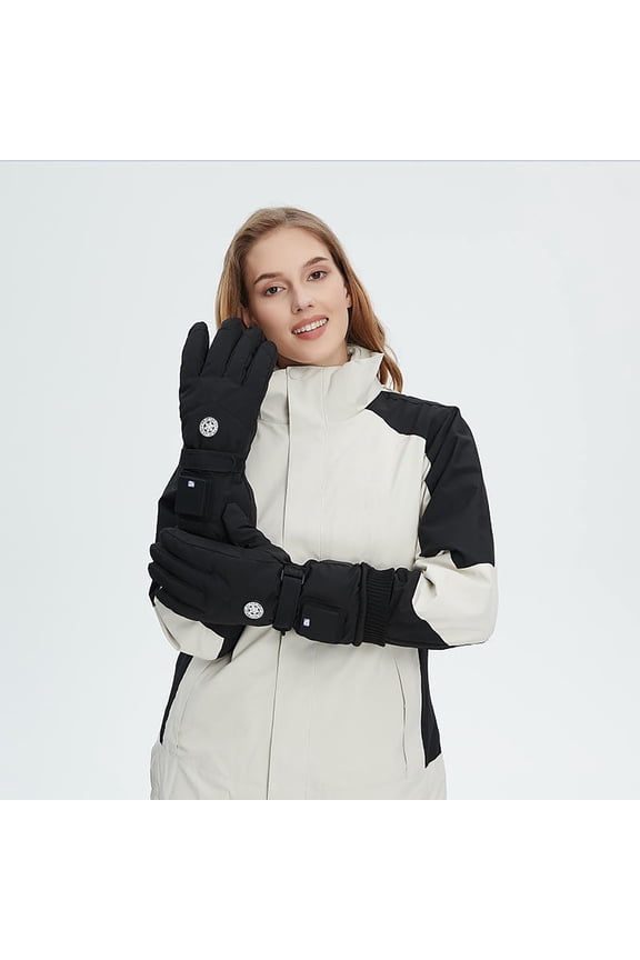 Touchscreen Heated Gloves, USB Rechargeable Warm Gloves, Digital Display Temperature Control for Skiing, Outdoor Winter Activities