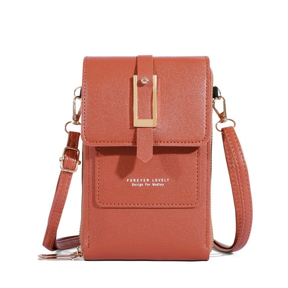 Touchscreen Phone Bag under $5! Xqxayjr Women's Touchscreen Crossbody Phone Bag, Mini Leather Shoulder Purse with Credit Card Slots and Clear Window