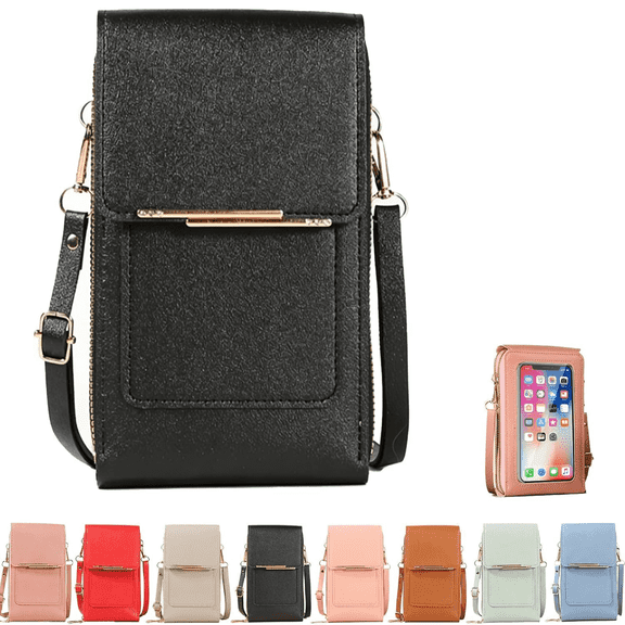 KSFresh Touchscreen Phone Crossbody Bag, Anti-Theft Genuine Leather Messenger Purse for Women, Lightweight Travel Shoulder Bag