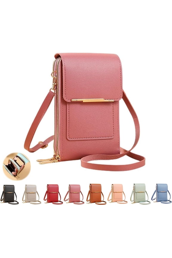 Touchscreen Phone Crossbody Bag, Revlrostre Anti Theft Leather Bag, Touchscreen Crossbody Phone Purse, Anti-Theft Leather Bag