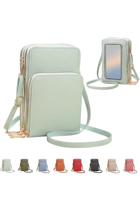 Touchscreen Phone Crossbody Bag for Women, Anti-Theft Leather Bag, Cell Phone Shoulder Purse Crossbody Handbags