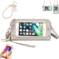 thumbnail image 1 of Touchscreen Phone Crossbody Bag for Women, Shoulder Wristlet Handbag with Clear Window for Travel, Shopping and Everyday Use, Gray, 1 of 8