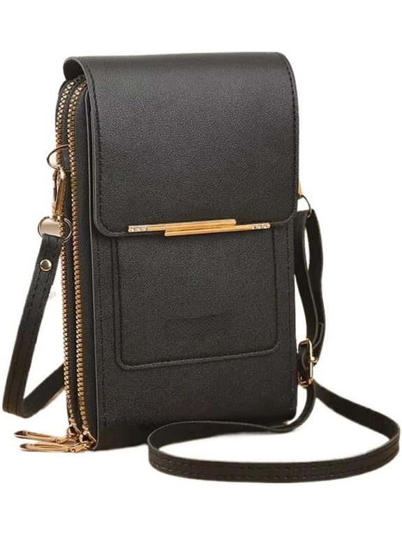 Pinklizecosh Purse, 2026 TrendyMinimalist ElegantWomen's TouchscreenCrossbody Phone Wallet, Anti-Theft PU Leather Messenger Bag