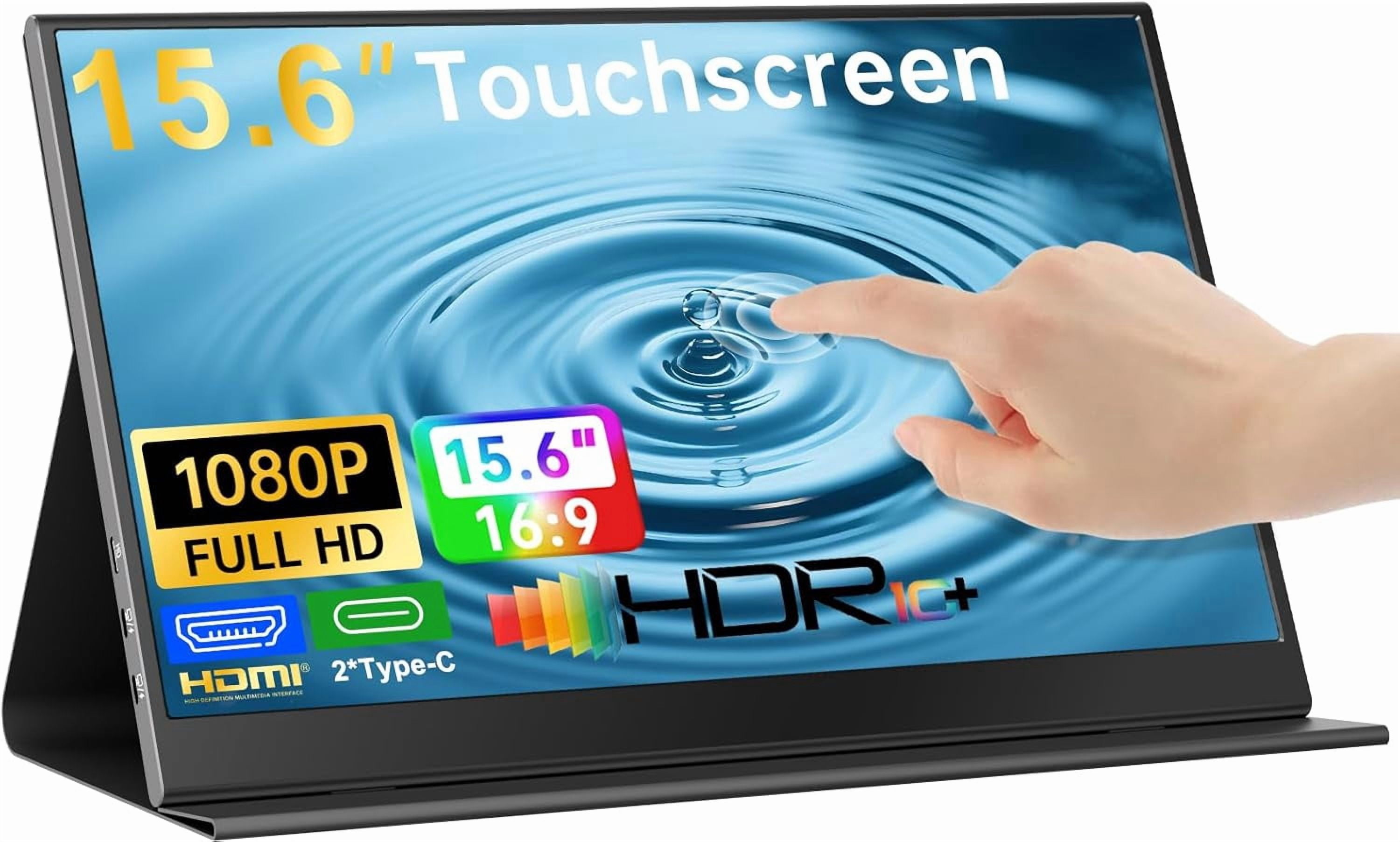 Touchscreen Portable 15.6-Inch, 1080P FHD IPS Display with Case, & -C ...