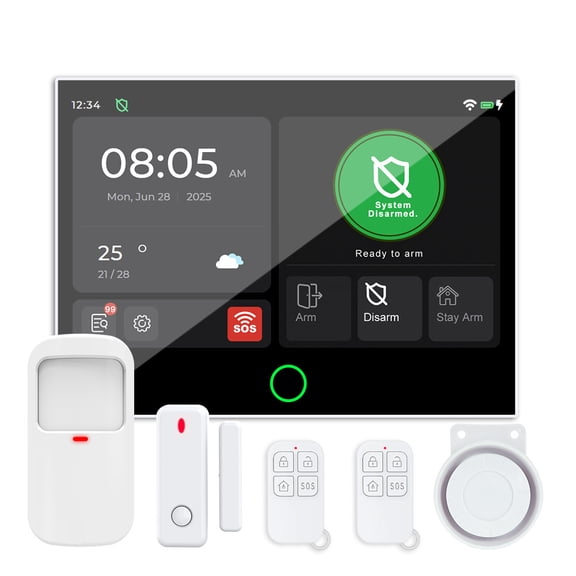 Touchscreen Smart Home Alarm System,App Alerts & SOS for Home Protection