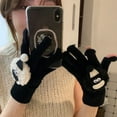 thumbnail image 1 of Touchscreen Winter Gloves for Women, Warm Knitted Full Finger Phone Use, Cute Style,21*9cm,black, 1 of 25