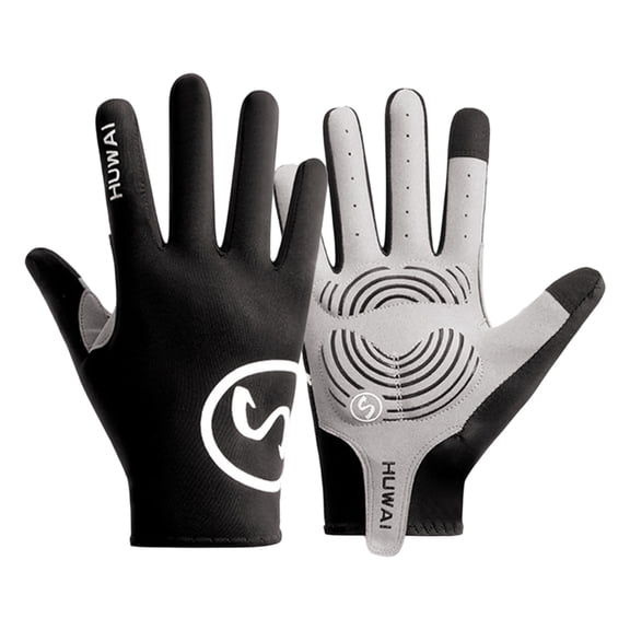 Touchscreens Mountain Bike Padded Gloves for Men Women, Windproof Full Finger Cycling Gloves with Antislip Padded Palms