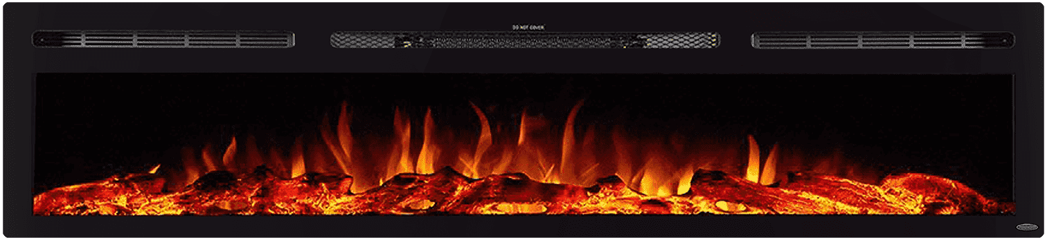 Sideline 84 Inch Black Wall Mounted Electric Fireplace