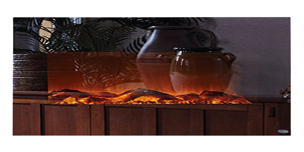Mirror Onyx Black Wall Mounted Electric Fireplace