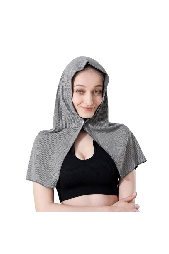1 Pair Cooling Towel U-shaped Hoodie Beach Camping Gym Sun Protection Quick Drying Head Protection Cooling Cloth Sunscreen Bandana Kerchief