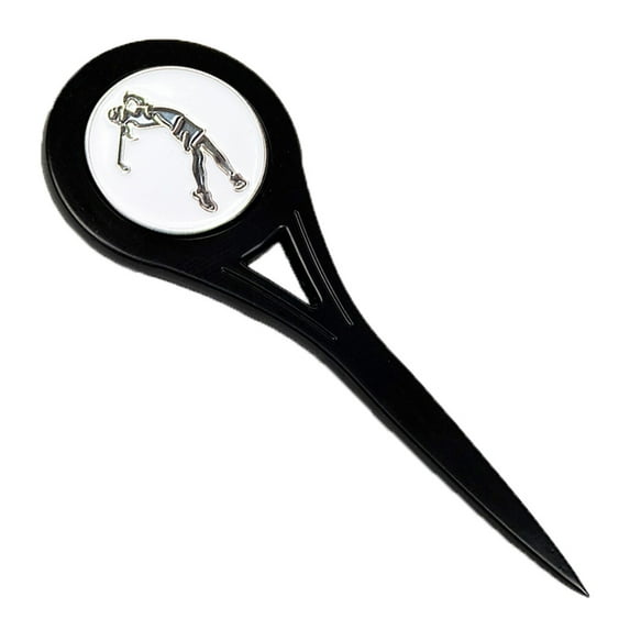 Toudaret 1 Pcs Divot Tool Ergonomic Design Golf Training Single-tooth Golfing Pitch Repair Ball Marker for Golf Practice
