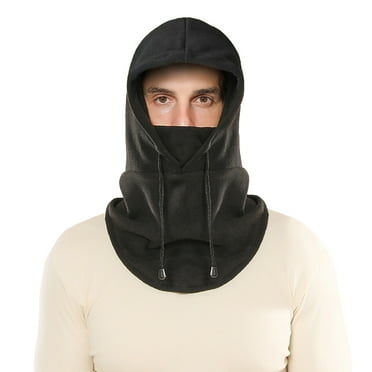 Toudaret 1 Pcs Fleece Balaclava Hat Winter Men Women Headgear Solid Color Drawstring Neck Warmer Face Guard Hat Outdoor Sports Unisex Neck Gaiter