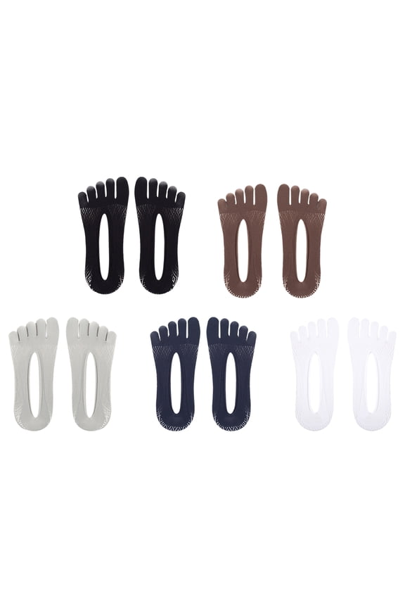 5 Pairs Men Toe Socks,Hiking Lightweight Socks, Sweat Absorption Athletic Running Five Finger Socks Invisible Low Cut Socks