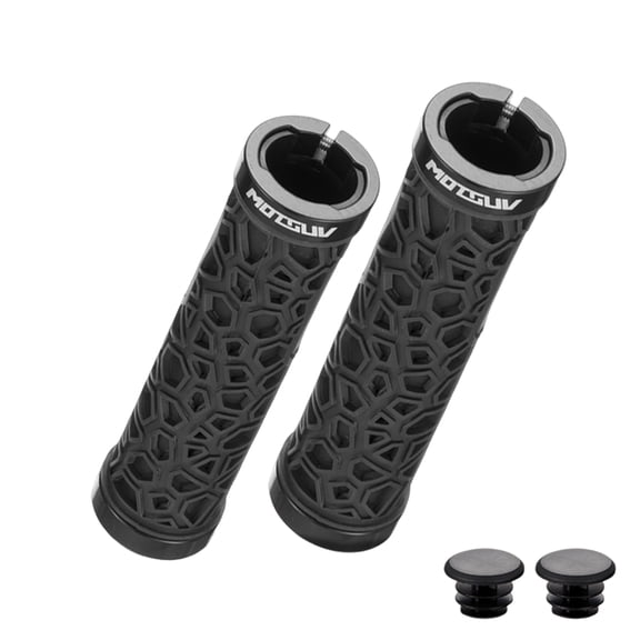 Toudaret Bicycle Handlebars Shock-absorbing Bicycle Grips 1 Pair Ergonomic Non-slip Bicycle Handlebar Grips with Plugs Shock-absorbing for Mountain