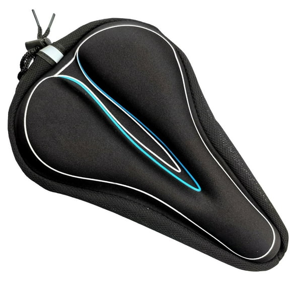 Toudaret Bike Seat Cushion,Gel Bike Seat Cover Padded with Memory Foam,Adjustable Bicycle Saddle Covers for Women & Men,Extra Soft Exercise Bicycle Seat Compatible,Outdoor & Indoor