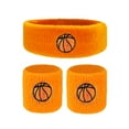 thumbnail image 1 of Toudaret Comfortable Sports Wristband Sports Wristband Kids Sports Headband Wristband Set Ball Embroidery Stretch Breathable Sweat Absorbing Knitted Basketball, 1 of 8