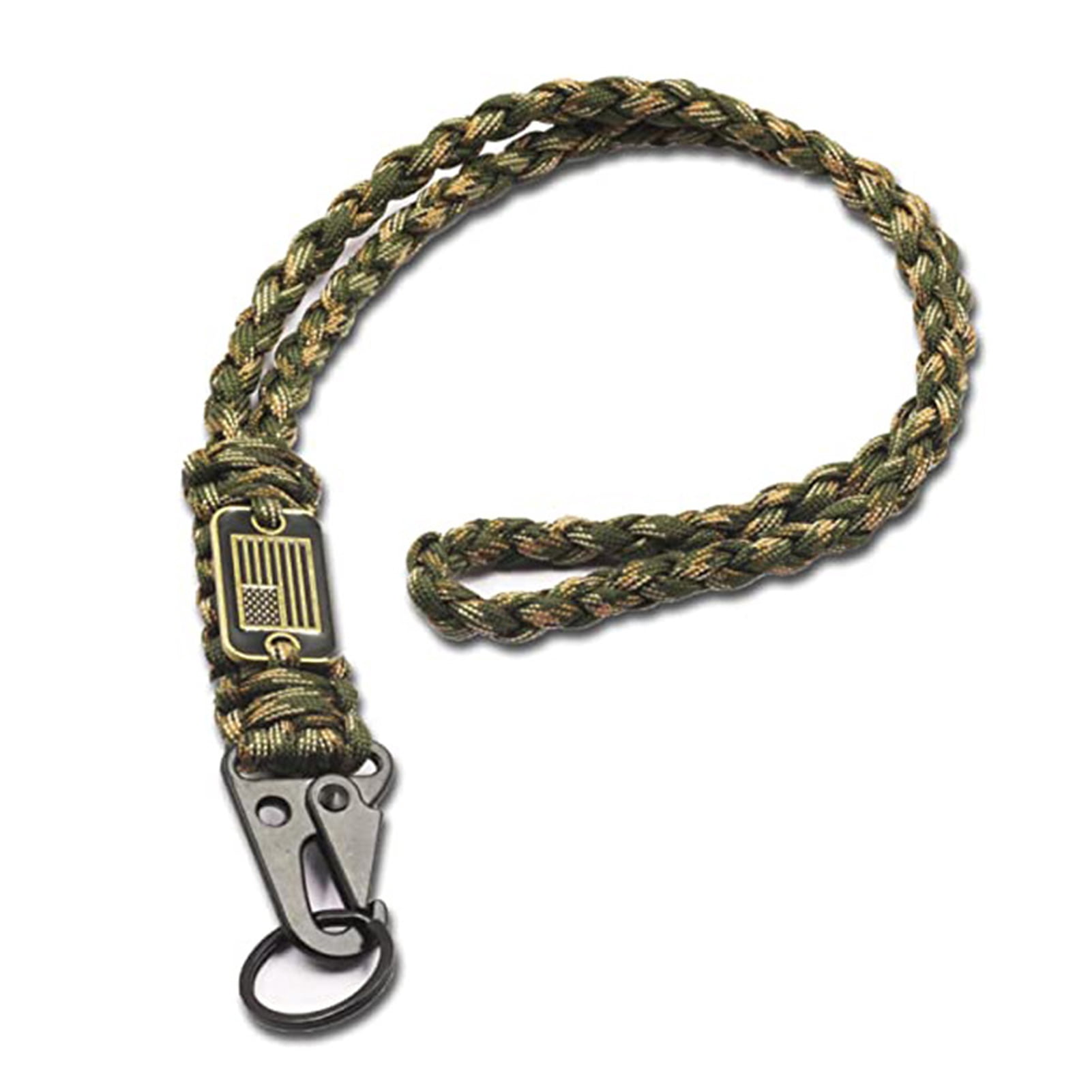 Adjustable Rope Key Chain Toudaret Keychain Lanyard Braided Lanyard with American Flag Tag Heavy ...