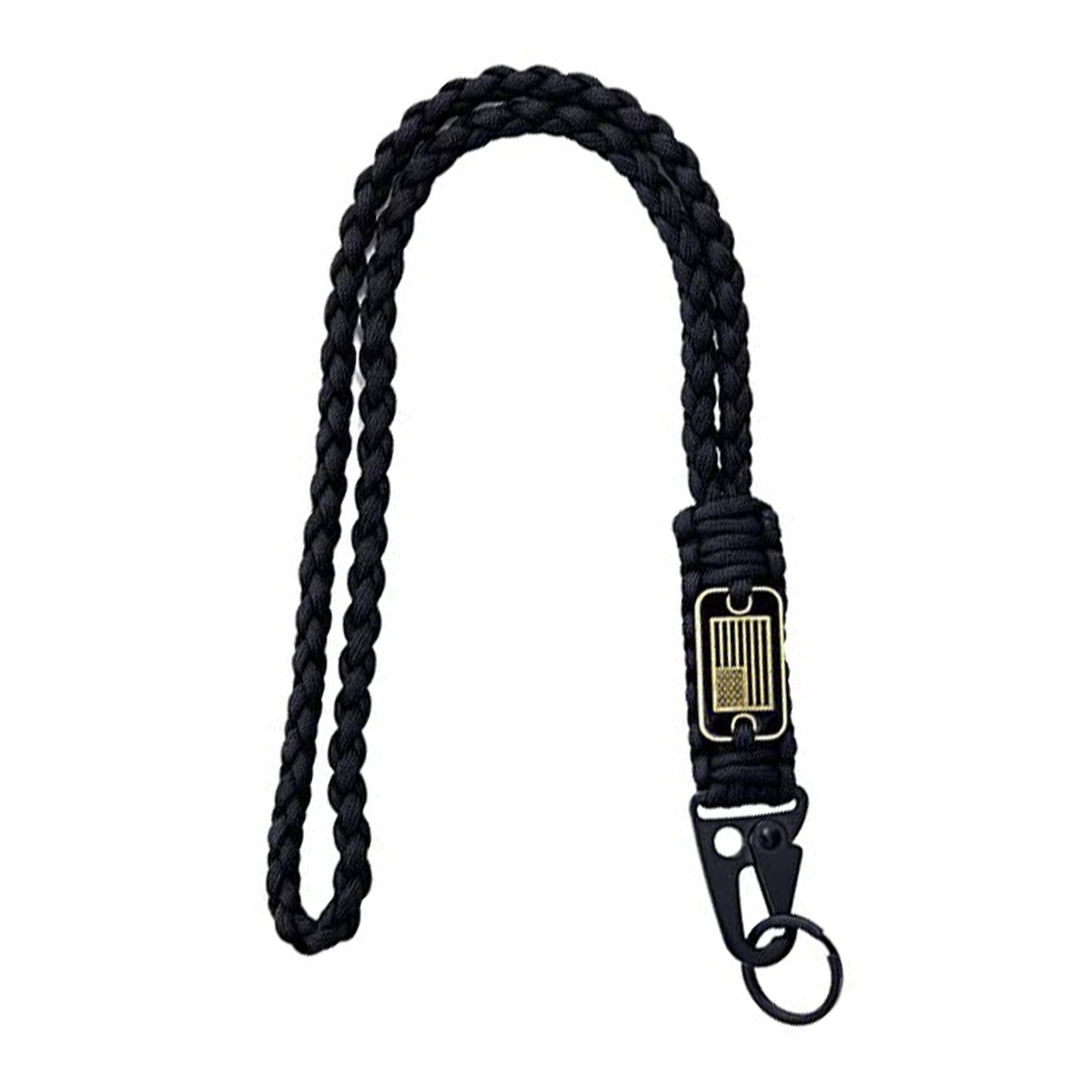 Adjustable Rope Key Chain Toudaret Keychain Lanyard Braided Lanyard with American Flag Tag Heavy ...