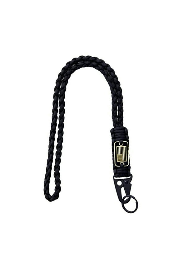 Keychain Lanyard Braided Lanyard with American Flag Tag Heavy Duty Keychain Rope Pendant for Men Adjustable Stylish Cord Key Lanyard