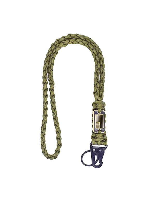 Keychain Lanyard Braided Lanyard with American Flag Tag Heavy Duty Keychain Rope Pendant for Men Adjustable Stylish Cord Key Lanyard