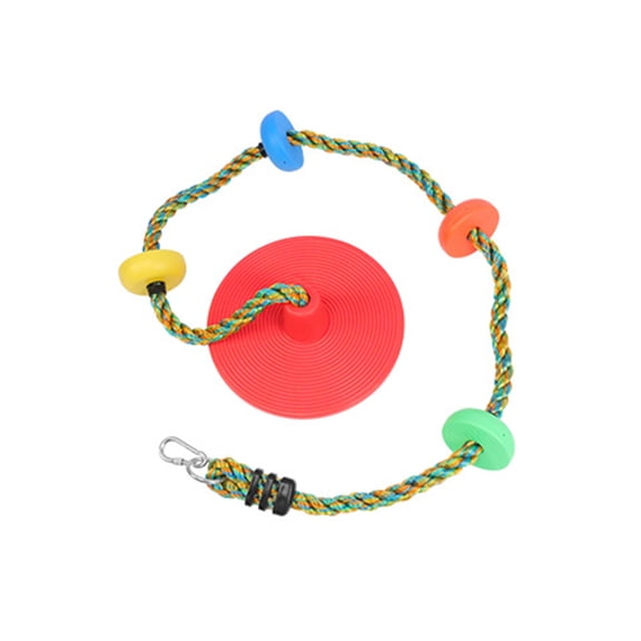 Toudaret Kids Tree Swing Easy Setup Swing Tree Swing for Kids Single Disc Climbing Rope with Platform Indoor Outdoor Playground Colorful Swing Seat for Boys