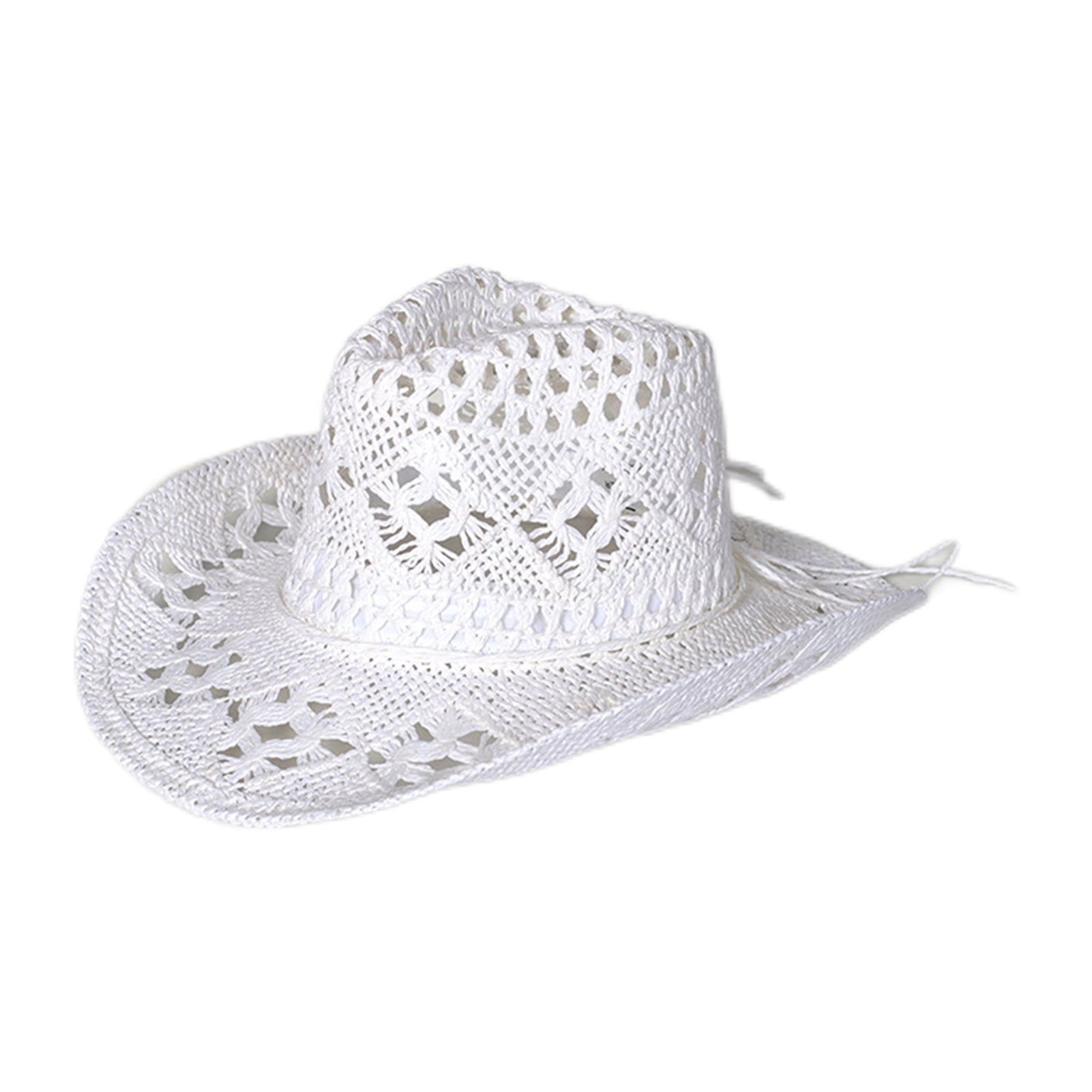 Toudaret Straw Beach Cowboy Hat for Women Shapeable Brim Western — free download