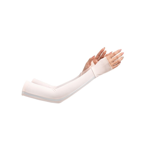 Toudaret Summer Arm Sleeves 1 Pair Moisture-wicking Arm Sleeves Solid Color High Elasticity Super Soft Breathable Quick-drying Uv-proof Sports Arm Sleeves