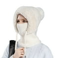 thumbnail image 1 of Toudaret Women Winter Cycling Balaclava Hat with Integrated Scarf Thick Cycling Face Full Protection Outdoor Travel Cold Weather Skiing Cap, 1 of 8
