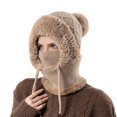 thumbnail image 1 of Toudaret Women Winter Cycling Balaclava Hat with Integrated Scarf Thick Cycling Face Full Protection Outdoor Travel Cold Weather Skiing Cap, 1 of 8