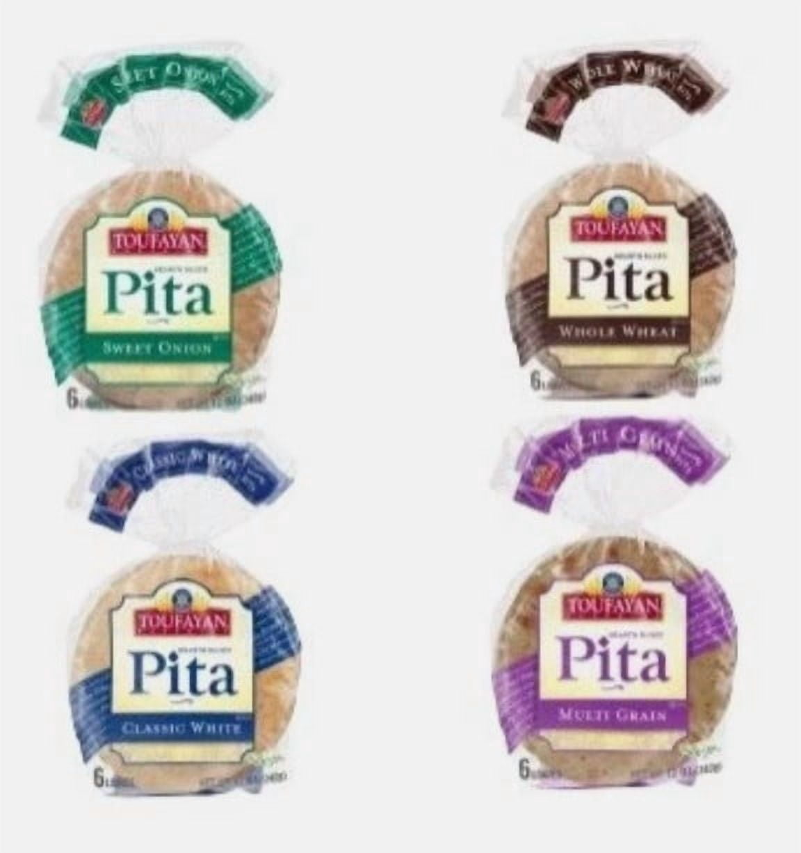 Toufayan 4 Assorted Pita Bread | Vegan | Kosher (4 Pack)
