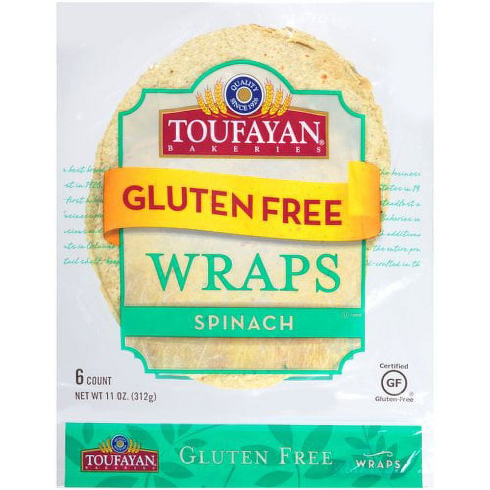 Toufayan Bakeries Gluten Free Spinach Wraps, 6 ct, 11 oz