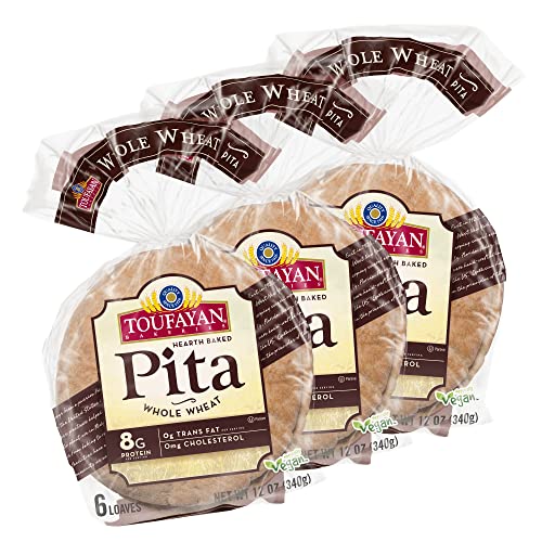 Toufayan Bakeries, Whole Wheat Pita Bread Vegan Cholesterol Free