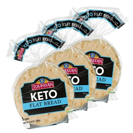 Toufayan KETO Flat Bread | High Fiber and Protein | Low Carb | No Sugar (3 Pack)