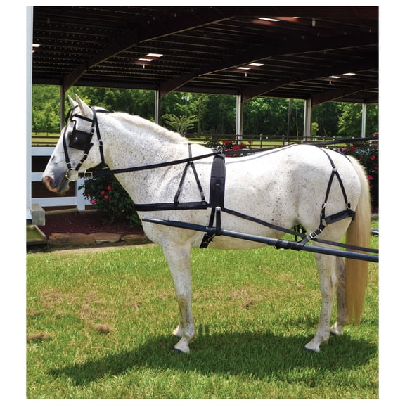 Tough 1 Basic Nylon Driving Harness Black Horse