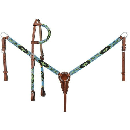 Royal King Western Headstall Set Beaded Cactus Multi-Color 45-7051