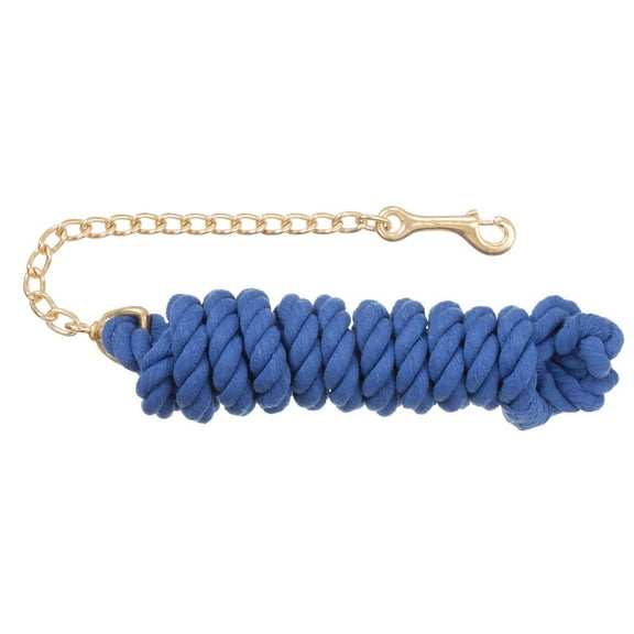 Tough 1 Braided Cotton Lead with Chain, Royal Blue, 8 1/2'
