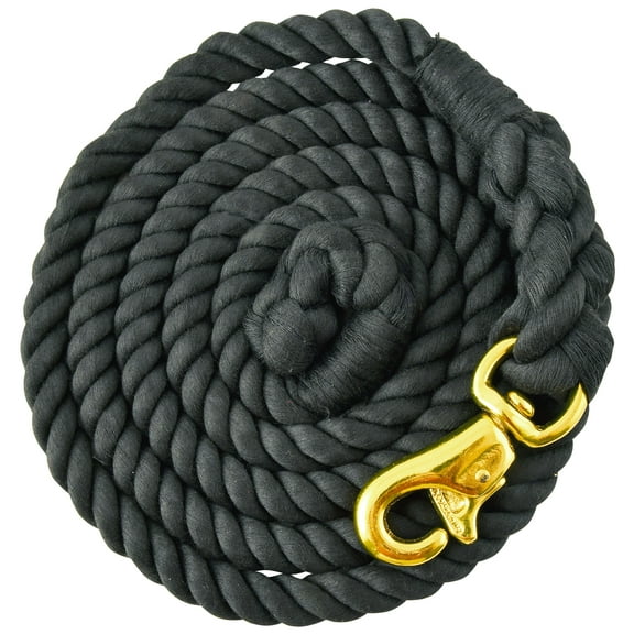 Tough 1 Braided Cotton Lead with Trigger Bull Snap, Black, 8 1/2'