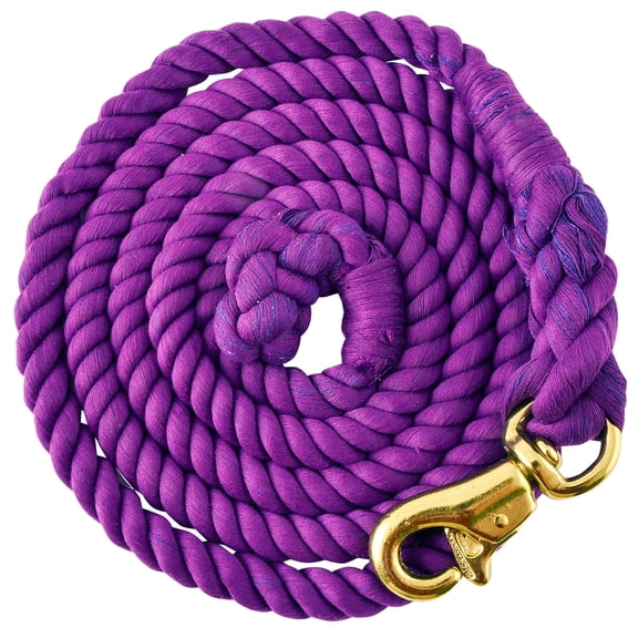 Tough 1 Braided Cotton Lead with Trigger Bull Snap, Purple, 8 1/2'