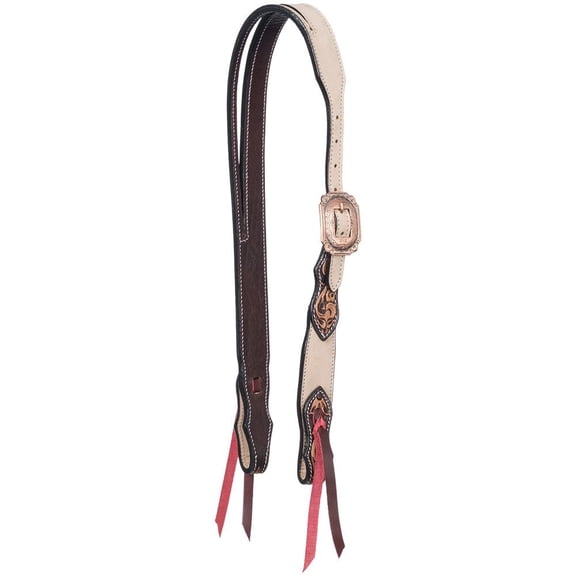 Tough 1 Headstall Deadwood Split Ear Leather Cream Brown 45-8530